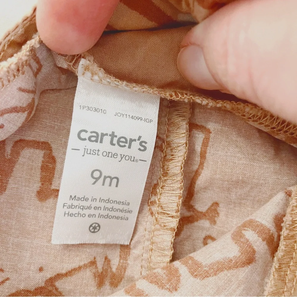 Carter’s • Jungle Zoo Animals in Burnt/Pumpkin Orange - Picture 8 of 10